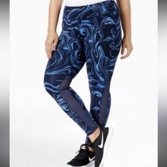 Nike Pants - Nike Dri-FIT Blue and Black Swirl Leggings